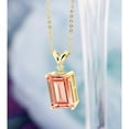 thumbnail image 5 of Gem Stone King 18K Yellow Gold Plated Silver Peach Nano Morganite and White Diamond Pendant Necklace for Women (6.32 Cttw with 18 inch Chain), 5 of 5