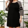 thumbnail image 6 of EFINNY Women's Plus Size Nightgown Loungewear Cotton Blend 3/4 Sleeve Nightdress, 6 of 7