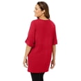 thumbnail image 2 of Woman Within Plus Size Perfect Roll-Tab-Sleeve Notch-Neck Tunic, 2 of 3
