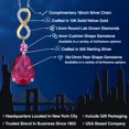 thumbnail image 2 of 925 Silver and 10K Yellow Gold Red Created Ruby and Pink Created Sapphire & Lab Grown Diamond Pendant Necklace for Women | 13.42 Cttw | Gemstone July Birthstone | Pear Shape 18X13MM | With 18" Chain, 2 of 6