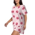 thumbnail image 2 of Naloa Cute Pig Nose Women's Short-Sleeved Pajama Set, Loungewear, Summer pajamas, Breathable Cozy - Medium, 2 of 9