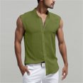 thumbnail image 3 of Rggeeun Mens Shirts Men Casual Slim Fit Summer Sleeveless Solid Color Shirts Lightweight Plain Shirts Classic Tops, 3 of 3