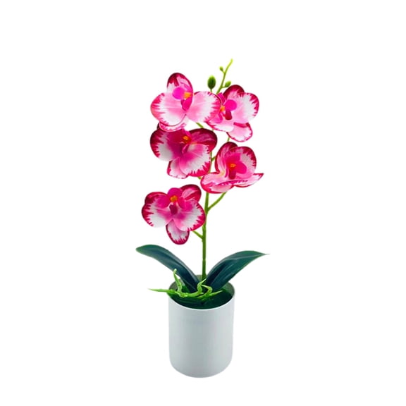 Home Decor Artificial Plants, Potted Faux Flowers, Artificial Greenery Decor, Miniature Orchid Plant, Decorative Plant for Shelf, Artificial Plants for Living Room, Fake Plants for Office