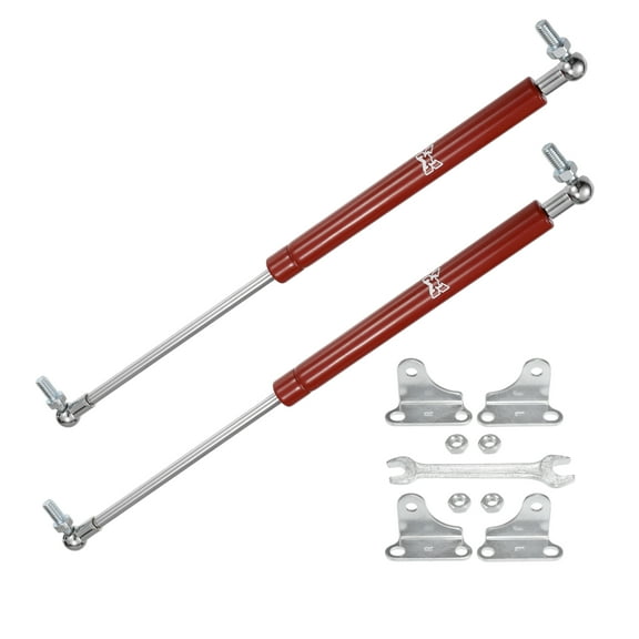 Unique Bargains 2 Pcs 15inch 100lb/445N Red Lift Supports Struts Shocks Gas Spring with Wrench Universal for RV Car