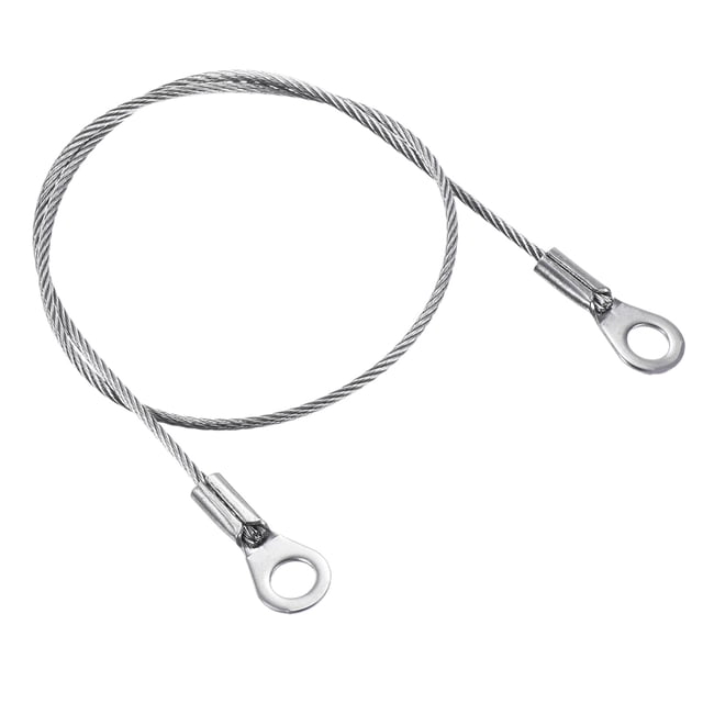 Unique Bargains 1.5mmx30cm Stainless Steel Lanyard Cable Eyelets Ended Wire Rope 10 Pack