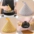 thumbnail image 5 of 2 piezas de cubierta de agarre para olla de cocina, soporte para manija de olla anti-caliente, mango de olla con aislamiento térmico de algodón con forro japonés, cubiertas triangulares para sart, 5 of 5