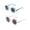 White & Blue, variant on two Pairs 5.71 In Summer Adult Flower Sunglasses Glasses Round UV Protection Colorful Eyewear for Women Beach Party