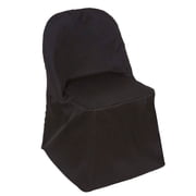 Efavormart 10pcs Black Linen Polyester Folding Chair Cover Dinning Chair Slipcover For Wedding Party Event Banquet Catering