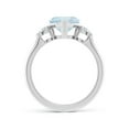 thumbnail image 2 of ANGARA Natural 1.4 ct Aquamarine and Diamond Three Stone Engagement Ring in 14K White Gold for Women (Size-8mm) | March Birthstone, Anniversary, Jewelry Gift for Women | Natural Aquamarine Ring, 2 of 10