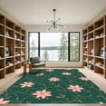 thumbnail image 2 of ODIKA 6'x9' Machine Washable Non-Slip Area Rug, Vintage Botanical Featuring Stylized Blossoms and Curved Vines High Traffic Rug with Pad, Green, 902826, 2 of 8