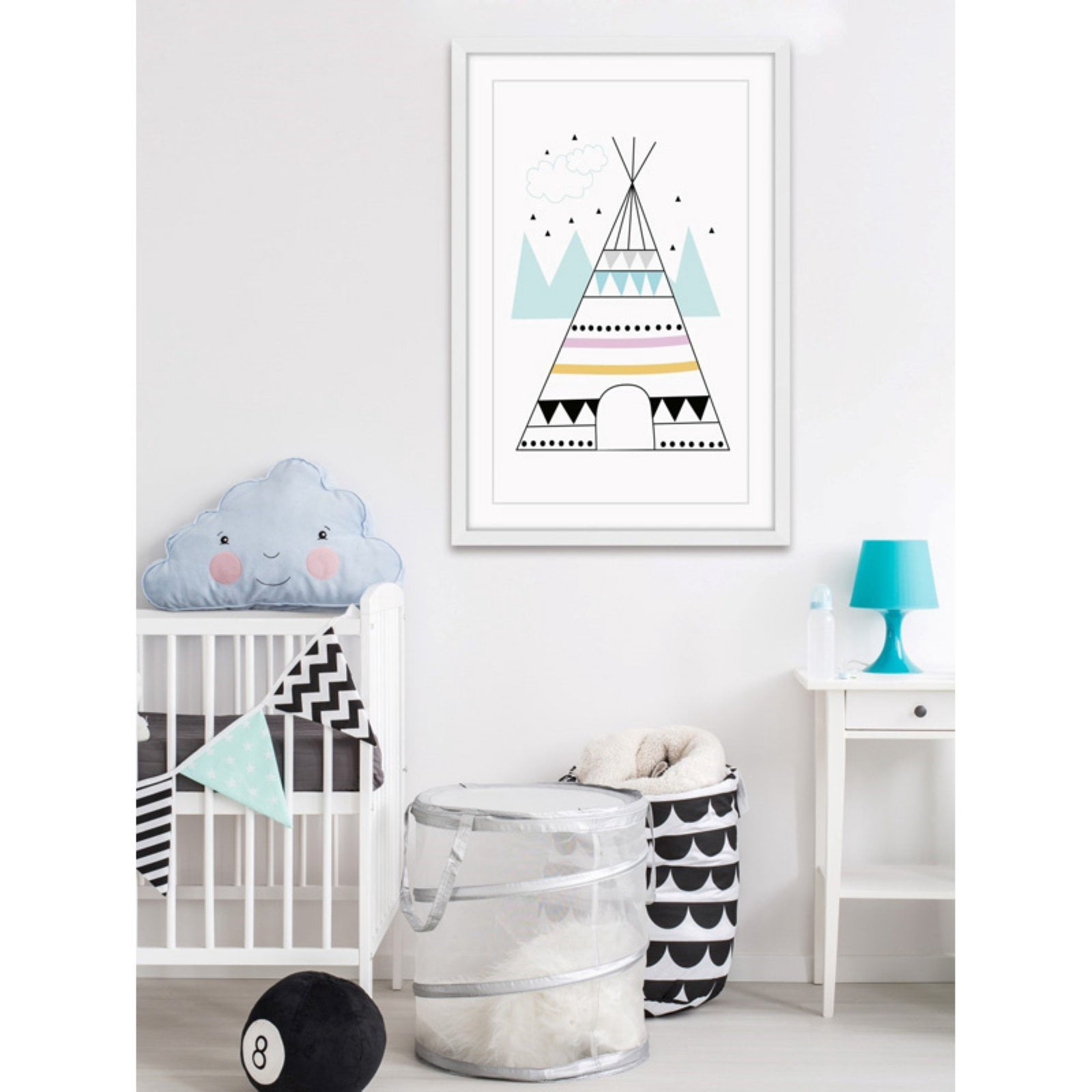 Marmont Hill "Colorful Teepee" by Katarina Snygg Framed Painting Print