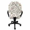 thumbnail image 3 of Feather Office Chair Slipcover, Dreamcatchers Gypsy Prehistoric Tribal Print, Protective Stretch Decorative Fabric Cover, Standard Size, Pale Brown Beige, by Ambesonne, 3 of 5