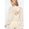 thumbnail image 3 of Simply Fashion Inner Brusedd Fleeced French Terry Hoodie,TAUPE,MEDIUM, 3 of 3