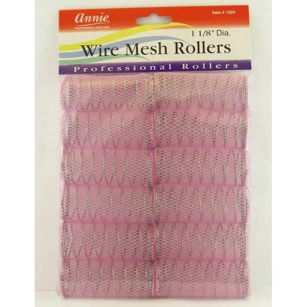 Annie 1 1/8" Wire Mesh Hair Rollers,Pack of 12 EA