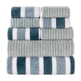 thumbnail image 2 of Set de toallas de terciopelo de 8 piezas de rayas anchas - 2 toallas de baño, 2 toallas de mano, 4 paños de lavador, forro polar súper absorbente, baño spa suave y de secado rápido, 2 of 8
