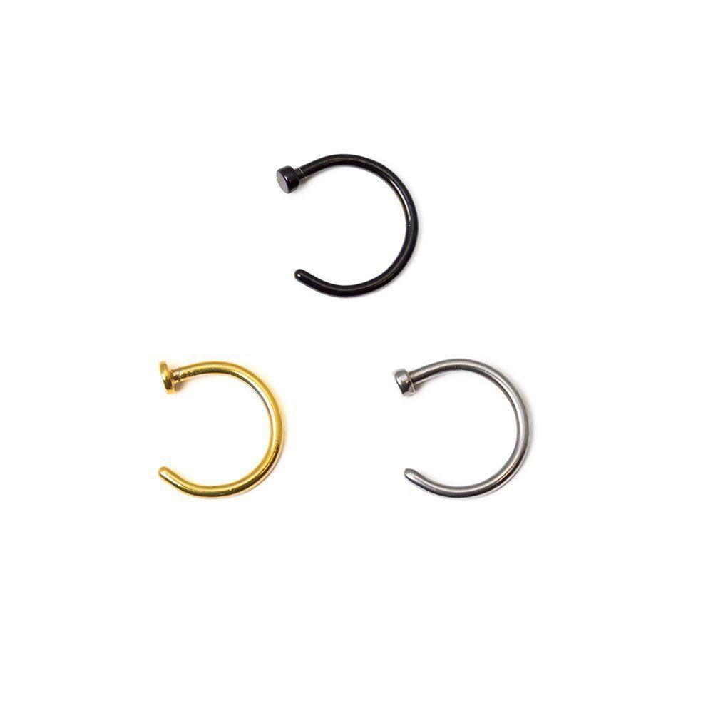 THANU'S CRAFT Black Nose ring without Piercing Clip on Pressing type nose  pin Stud for Women