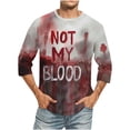 thumbnail image 1 of Camisas de Manga Larga para Hombres Imprimir Blusa de Manga Corta de Cuello Redondo, Camisas de Lino para Hombres, 1 of 4