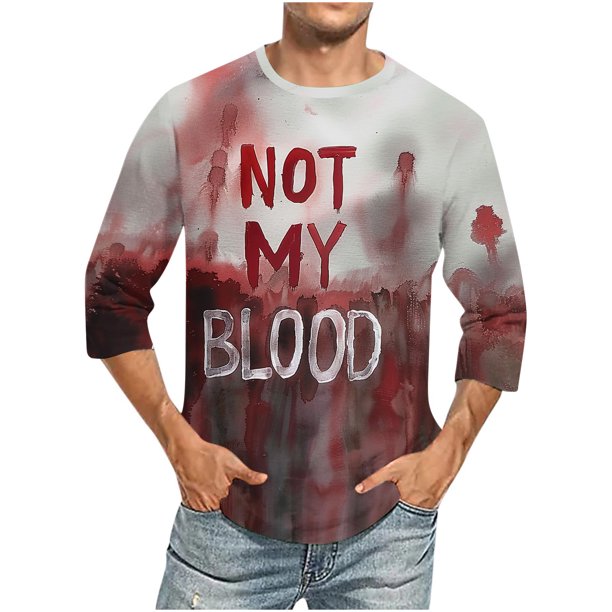 Camisas de Manga Larga para Hombres Imprimir Blusa de Manga Corta de Cuello Redondo, Camisas de Lino para Hombres