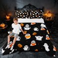 thumbnail image 2 of Homewish Cute Ghost Pumpkin Full Size Comforter Sets, Halloween Spooky Animal Bedding Comforter Set, Black Orange, Black Reversible, 3-Piece 1 Comforter and 2 Pillowcases, 2 of 6