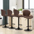 thumbnail image 2 of MALOL Bar Stools Set of 4, Adjustable PU Leather Swivel Bar Chairs, Modern Upholstered Side Chairs – Brown, 2 of 8