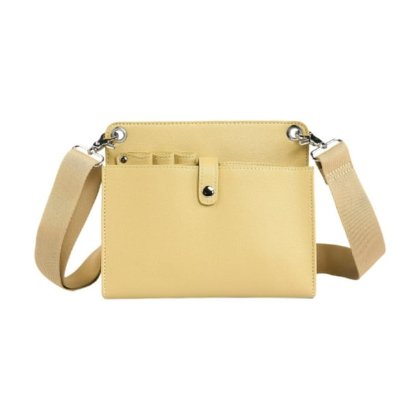Bolsa para tijeras de pelo, bolso de hombro, de piel sintética, con múltiples bolsillos. Amarillo