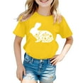 thumbnail image 1 of Chemises Filles Mode Décontractée Imprimé Col Rond Manches Courtes T-Shirt Hauts Filles Jaune 4 Ans-5 Ans, 1 of 4