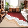 Abstract Area Rugs 3x5ft Red Gradient Ocean Beach Waves Floor Rug Non ...