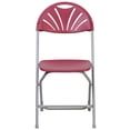 thumbnail image 5 of Flash Furniture 8 Pack 650 lb. Capacity Burgundy Plastic Fan Back Folding Chair, 5 of 12
