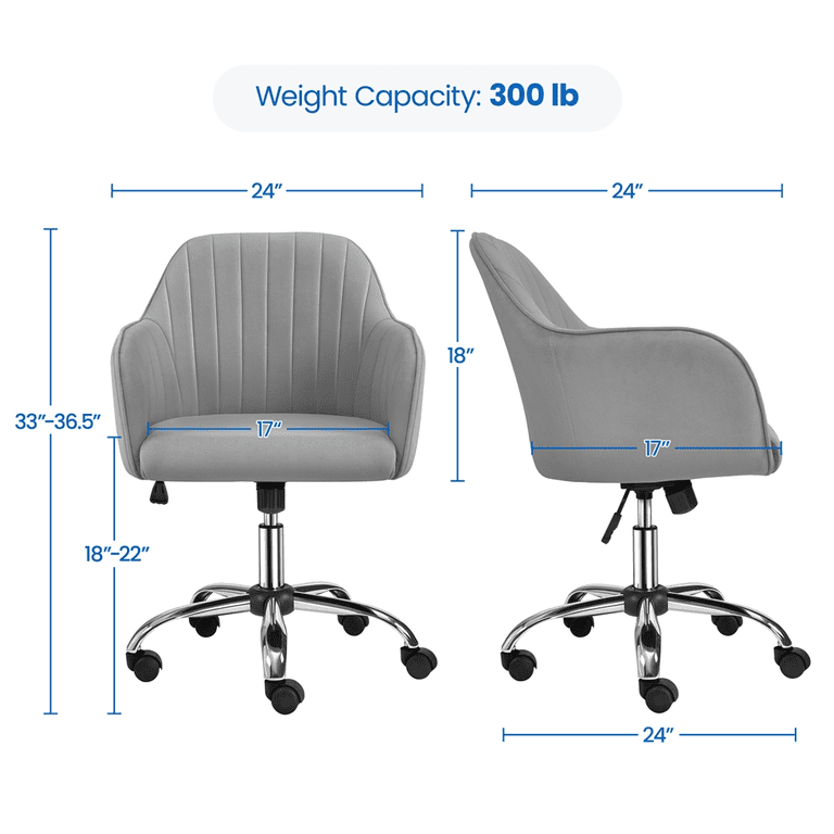 Alden Design Velvet Mid-Back Task Chair photo 2