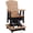 Black, Cedar, variant on DutchCrafters Slat Fan Back Poly Balcony Adirondack Swivel Glider with Footrest Outdoor Patio Chair