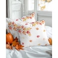 thumbnail image 2 of Decorative Throw Pillow Covers 18x18 Inch Set of 2 Maple Leaves Fall Decor Pillow Cases for Couch, Autumn Pink Orange Leaves Cushion Case for Living Room Bedroom Bed Car Chair, 2 of 9