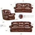 thumbnail image 2 of Cambridge Telluride 3-Piece Living Room Set with Sofa, Glider Console Loveseat and Rocker Recliner in 100% Genuine Oxblood Leather, 98528A3PC-OB, 2 of 5