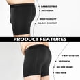 thumbnail image 4 of BRISIRA Mens Big and Tall Bamboo Boxer Briefs, 4-Pack Moisture Wicking Underwear 6XL Black, 4 of 5