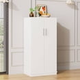 thumbnail image 7 of 47in Kitchen Pantry Cabinet, Wood Kitchen Storage Pantry Cabinets Freestanding Pantries Cabinets with Doors & Adjustable Shelves, White, 7 of 7