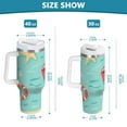thumbnail image 6 of Yayeee 40oz Stainless Steel Tumbler with Straw and Handle Double-Wall Insulated Travel Water Bottle, Blue Beach Pattern, 6 of 8