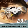 thumbnail image 3 of Tecnock RC Racing Car, 2.4GHz High Speed Remote Control Car, 1:18 2WD Toy Cars Buggy for Boys & Girls with Two Rechargeable Batteries for Car, Gifts for Kids (White), 3 of 5