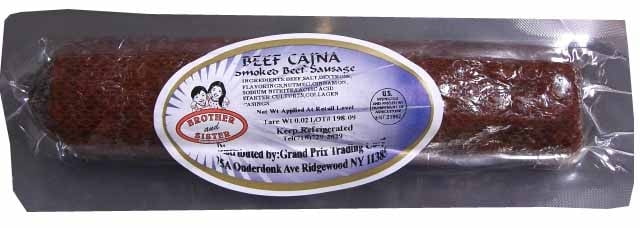 Beef Cajna, Smoked Beef Sausage, (BroSis) approx. 1lb by