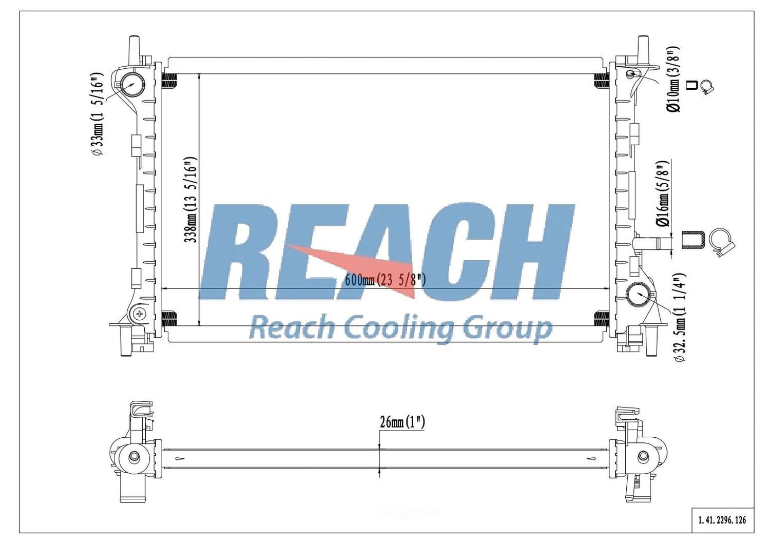 Reach Cooling 41-2296 Radiator
