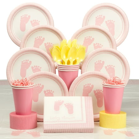 Sweet Baby Feet Pink Baby Shower Deluxe Kit Serves 8 Baby Shower