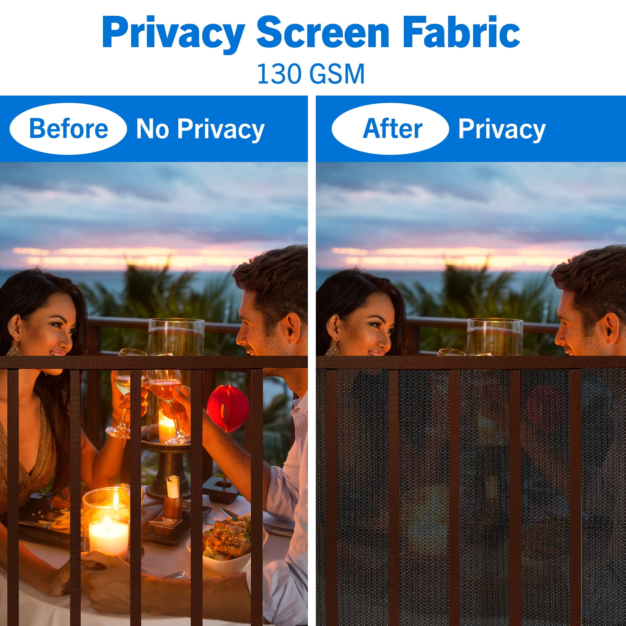 Black Heavy-Duty Privacy Screen Fabric 6ft x 50ft by Screenguard