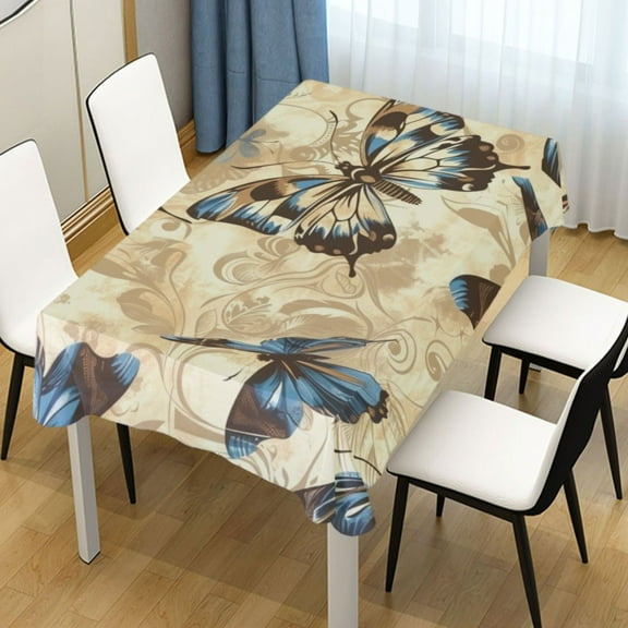 Ryvnso Blue Butterflies Rectangle Table Cloth Tablecover Dinning Tablecloth 54"x72"