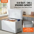 thumbnail image 2 of VEVOR Chest Freezer, 12.8 Cu.ft / 345 L Large Deep Freezer & 4 Removable Baskets, Freestanding Top Open Door Commercial Chest Freezers with Locking Lid, 7-Level Adjustable Temp, LED Lighting, 6 Wheels, 2 of 9