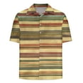 thumbnail image 5 of Awdenio Men's T-Shirts Summer Striped Shirts Casual Cuban Shirt Texture Button Down Shirts for Beach Vacation, 5 of 5