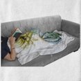 thumbnail image 6 of Cactus Soft Flannel Fleece Throw Blanket, Vector Image Watercolored Cacti Spikes and Alluring Flowers Print, Cozy Plush for Indoor and Outdoor Use, 50" x 70", Blue and White, by Ambesonne, 6 of 6