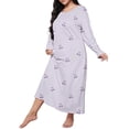 thumbnail image 2 of Chemises de Nuit pour Femmes Grande Taille Robe de Nuit Décontractée Imprimé Cœur Manches Longues Col Rond Extensible Moyen Ample TTTTG, 2 of 5