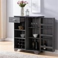 thumbnail image 6 of Bowery Hill Modern Wood 12-Bottle Buffet in Dark Gray, 6 of 9