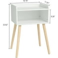 thumbnail image 3 of White Nightstand, Small Bed Side Table for Small Spaces,Mid Century Modern Nightstand End Table with Storage and Solid Wood Legs for Bedroom Living Room(White), 3 of 6