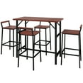 thumbnail image 1 of Outsunny Ensemble de Bar de Patio 5 Pcs avec Table de Hauteur de Bar de 47 Pouces et 4 Tabourets de Bar, 1 of 10