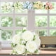 thumbnail image 1 of Ramo de Peonías Artificiales de Seda | Flores Artificiales Realistas para Centros de Mesa de Boda y Decoración Del Hogar | Ramo de Novia de 30 X 23 Cm En Blanco, Rosa, Azul, Amarillo y Verde, 1 of 6