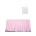thumbnail image 3 of Pink Tulle Tutu Table Skirt for Baby Shower Wedding,Birthday Party, Suitable for Rectangle or Round Tablecloth - 9ft*30In, 3 of 8
